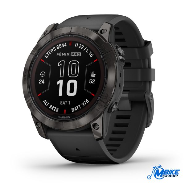 GARMIN fenix 7X PRO Sapphire SOLAR Carbon Gray DLC Titanium Crni Remen M BIKE SHOP